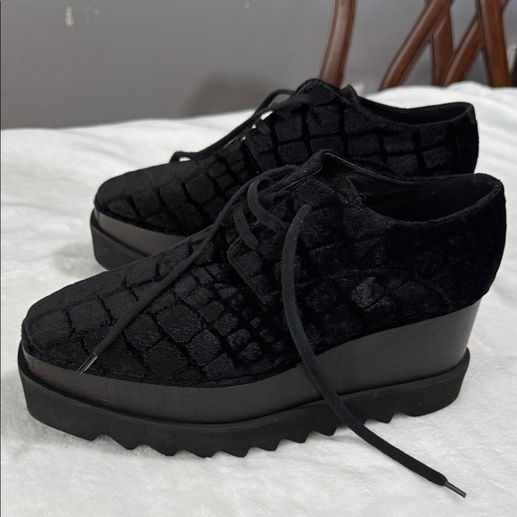 Stella McCartney Shoes - Stella McCartney Black Textured Platform Shoes